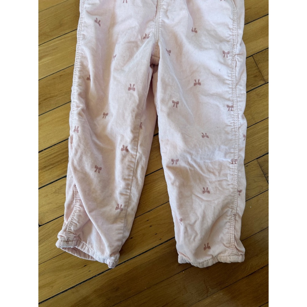 Oshkosh B'gosh pink bow print youth overalls - Picture 4 of 6